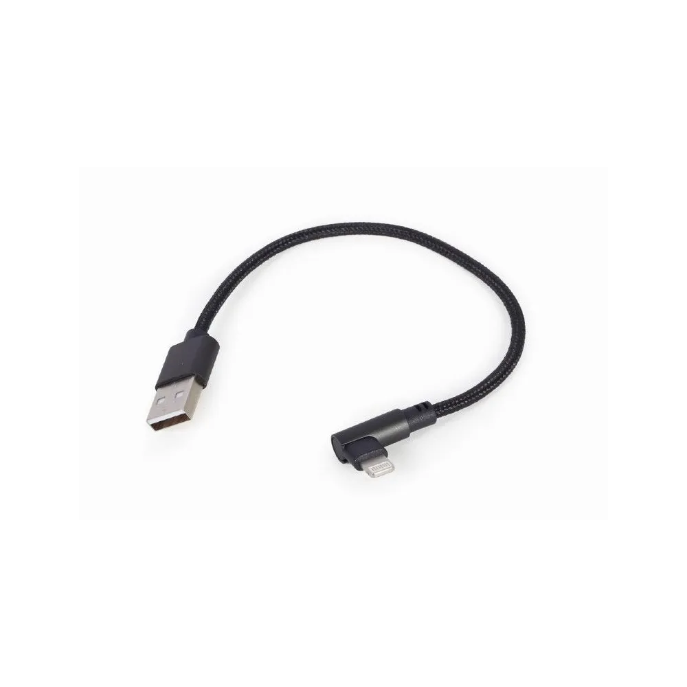 Gembird cc-usb2-amlml-0.2m angled 8-pin usb charging-data cable 0.2 m black