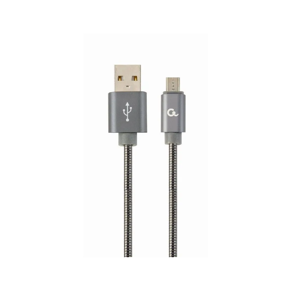 Gembird cc-usb2s-ammbm-1m-bg gembird premium spiral metal micro-usb charging and data