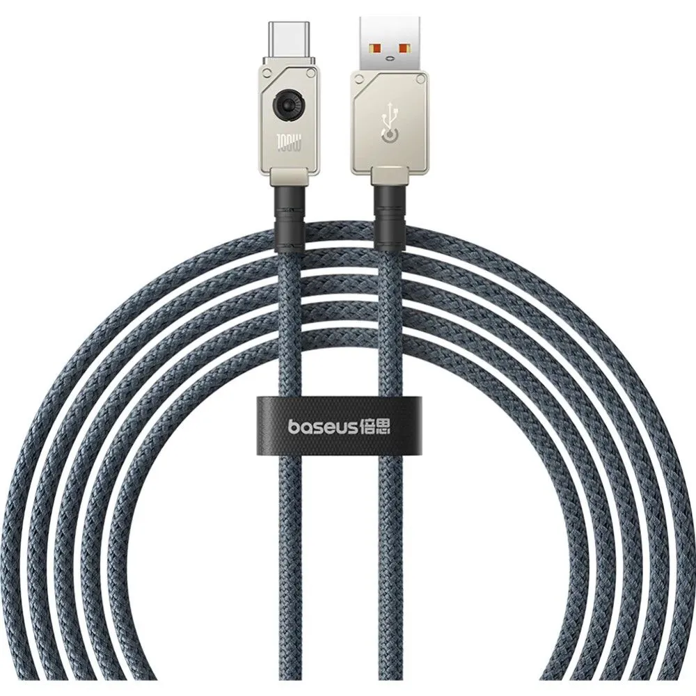 Cablu alimentare si date baseus unbreakable fast charging data cable pt. smartphone usb la usb type-c 100w 2m braided aliaj z