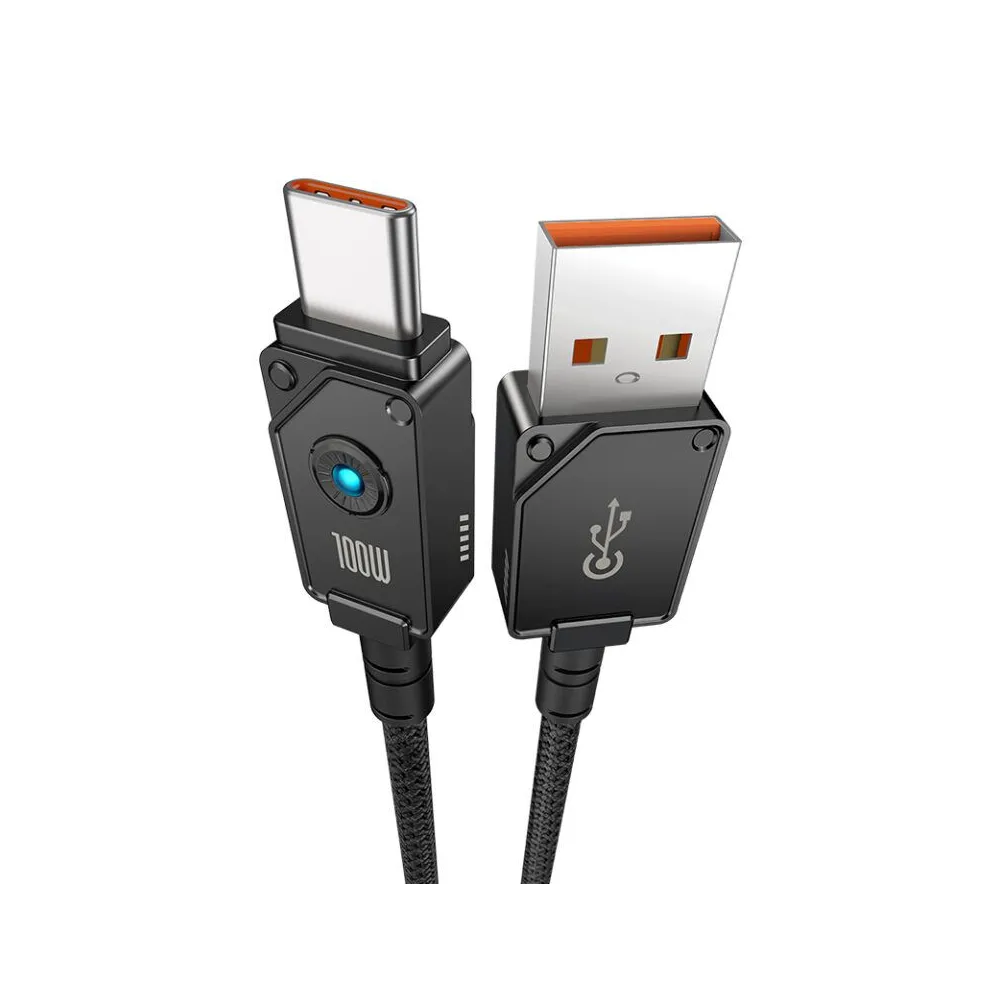 Cablu alimentare si date baseus unbreakable fast charging data cable pt. smartphone usb la usb type-c 100w 1m braided aliaj z