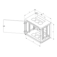 Triton rack 1-section 18u/600 lat.det.