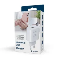 Gembird universal usb charger 2.4a white