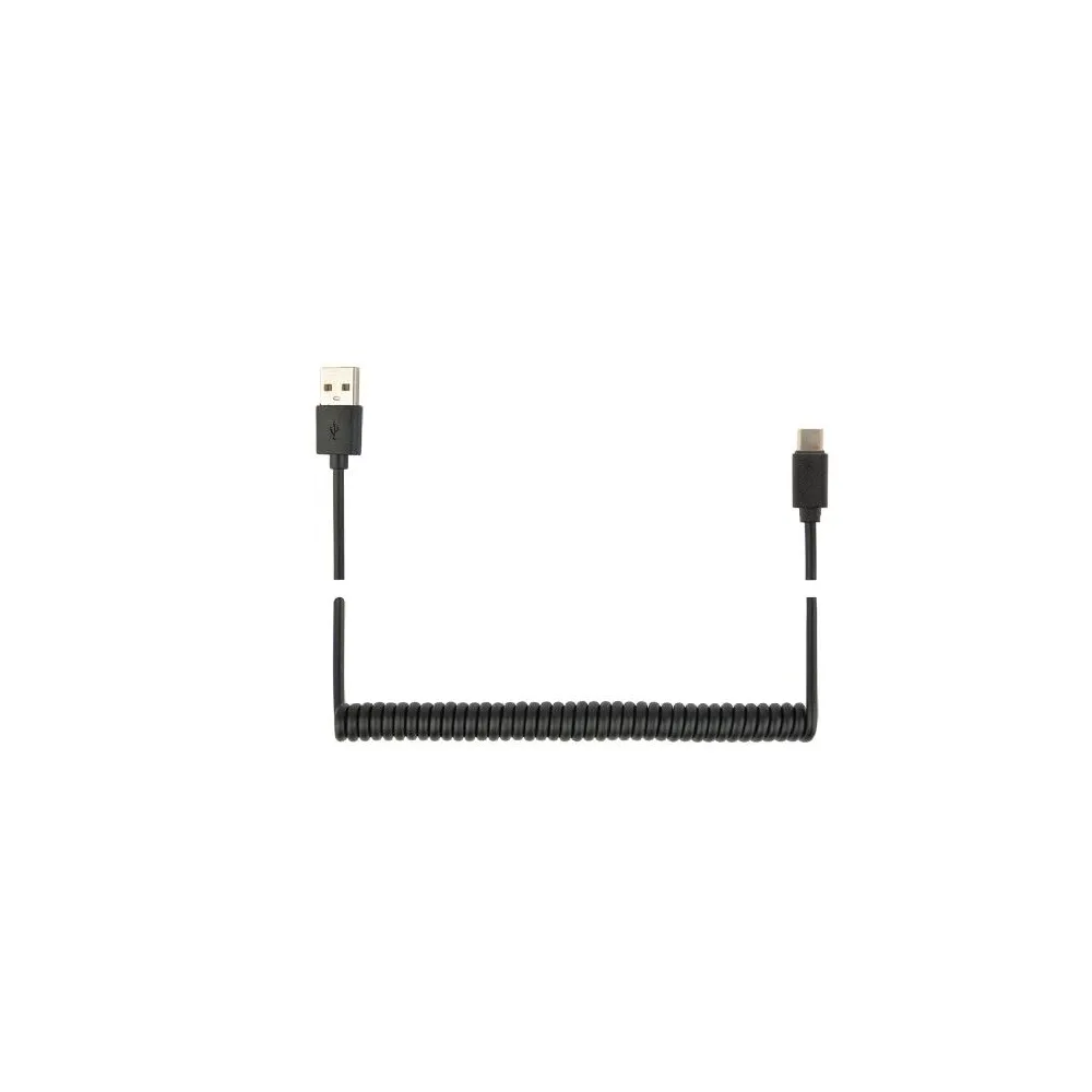 Gembird coiled usb type-c cable 1.8m black