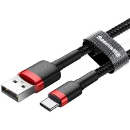 Cablu alimentare si date baseus cafule fast charging data cable pt. smartphone usb la usb type-c 3a 1m rosu + negru catklf-b9