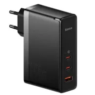 Incarcator retea baseus gan5 pro quick charge 140w 1 x usb 2 x usb type-c include cablu usb type-c la usb type-c 100w 1m negr