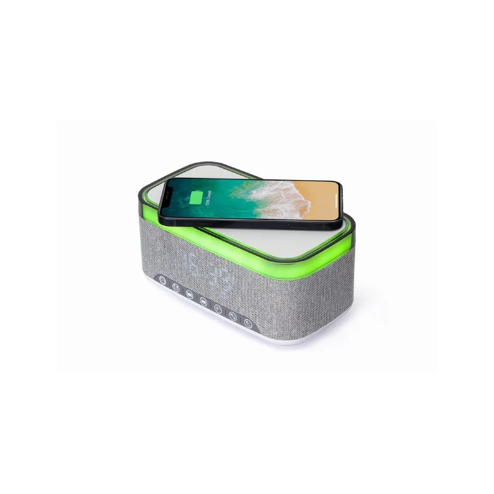 Gembird digital alarm clock with speaker and wireless charging function