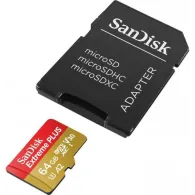 Micro secure digital card sandisk extreme plus 64gb clasa 10