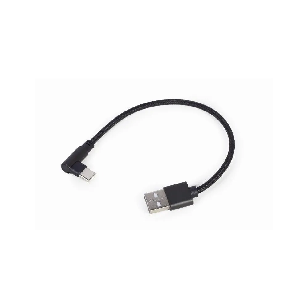 Gembird cc-usb2-amcml-0.2m angled usb type-c charging-data cable 0.2 m black