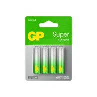 Baterie gp batteries super alcalina aa (lr6) 1.5v alcalina blister 4 buc. gp15aeta21-2gsb4 gppca15as598 (timbru verde 0.32 le