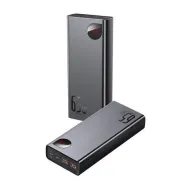 Power bank baseus adaman metal 20000mah pd 3.0 + qc 3.0 65w 2 x usb 1 x usb type-c digital display pt. status baterie total 3