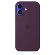 Husa Iphone 16 silicone case with magsafe - plum