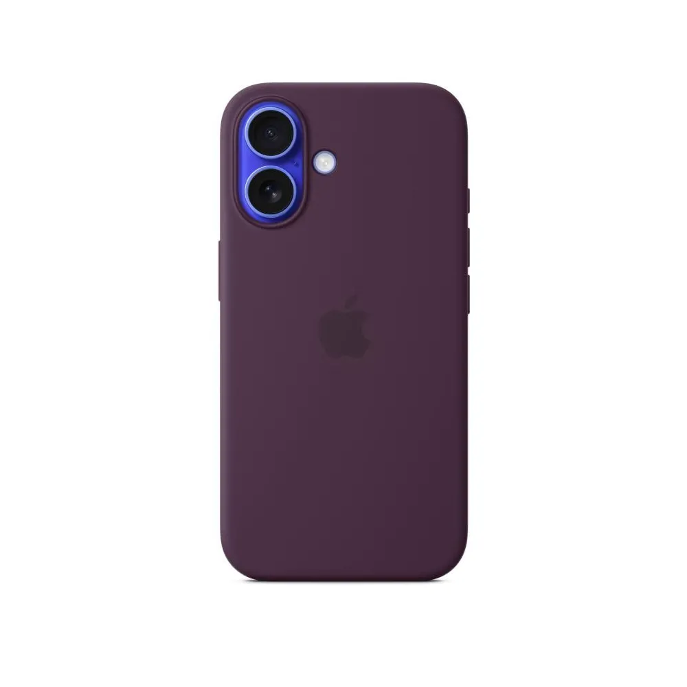Husa Iphone 16 silicone case with magsafe - plum