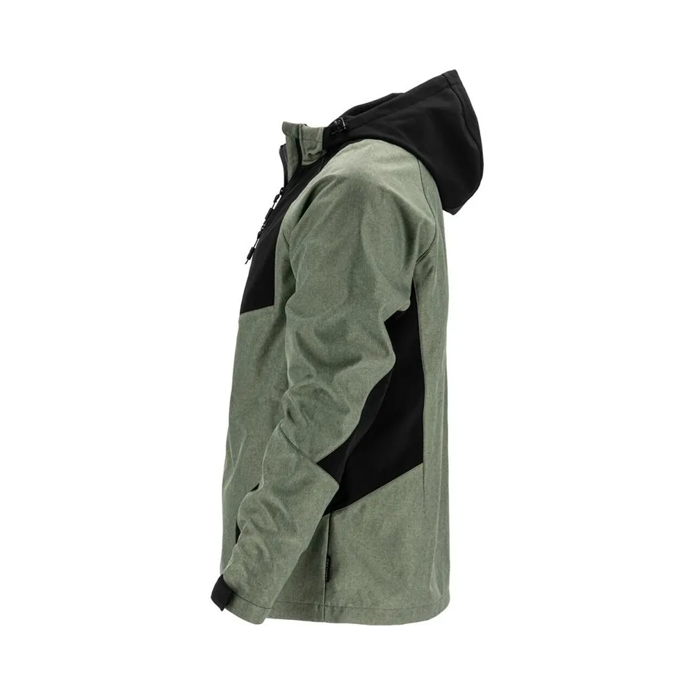 Jacheta elastica cu gluga / gri-verzui - s