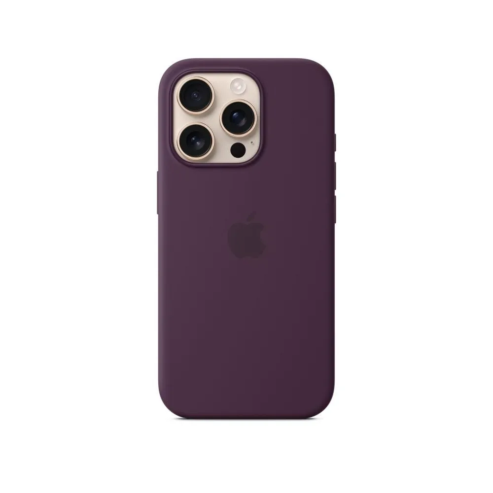 Husa Iphone 16 pro silicone case with magsafe - plum