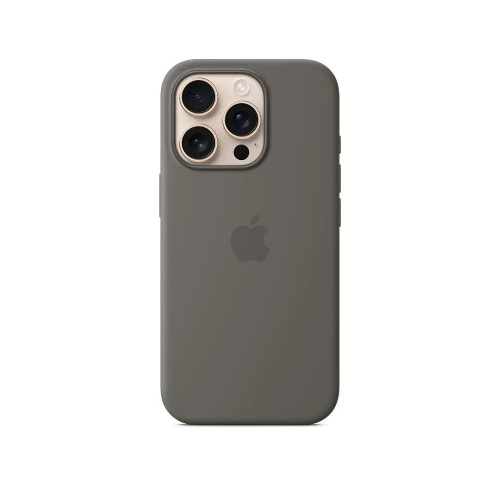Husa Iphone 16 pro silicone case with magsafe - stone gray