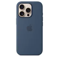Husa Iphone 16 pro silicone case with magsafe - denim