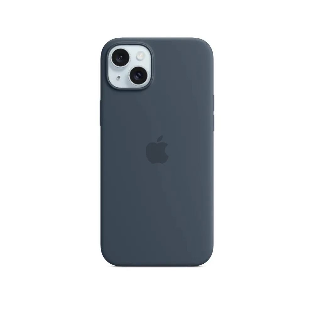 Iphone 15 plus silicone case with magsafe - storm blue
