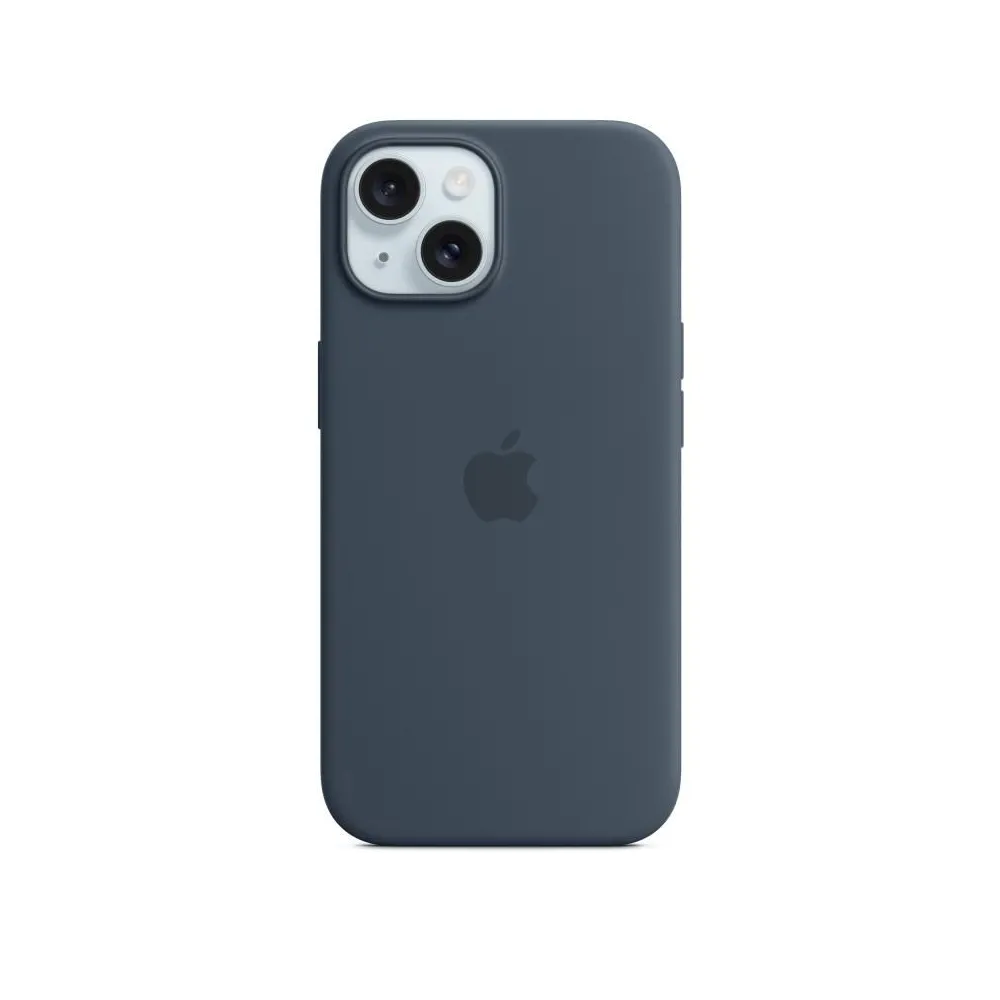 Iphone 15 silicone case with magsafe - storm blue