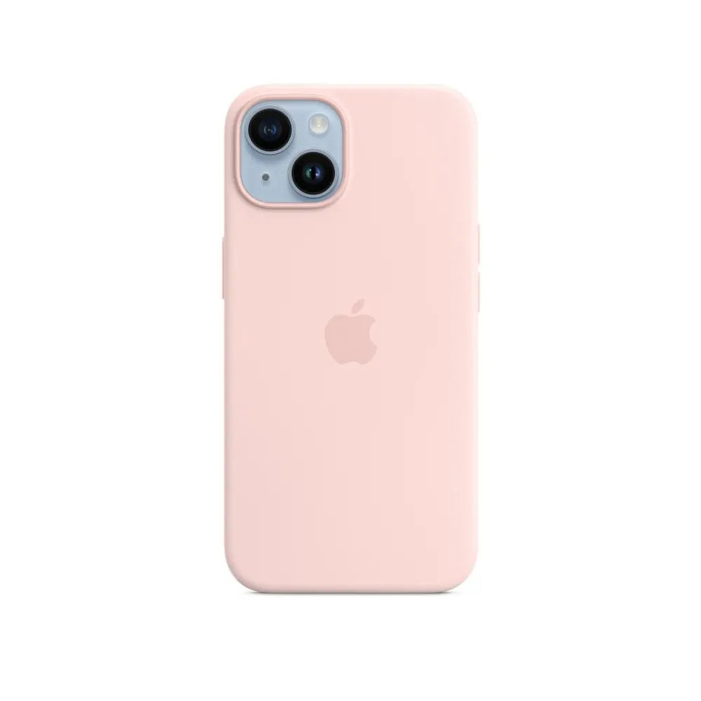 Iphone 14 silicone case with magsafe - chalk pink