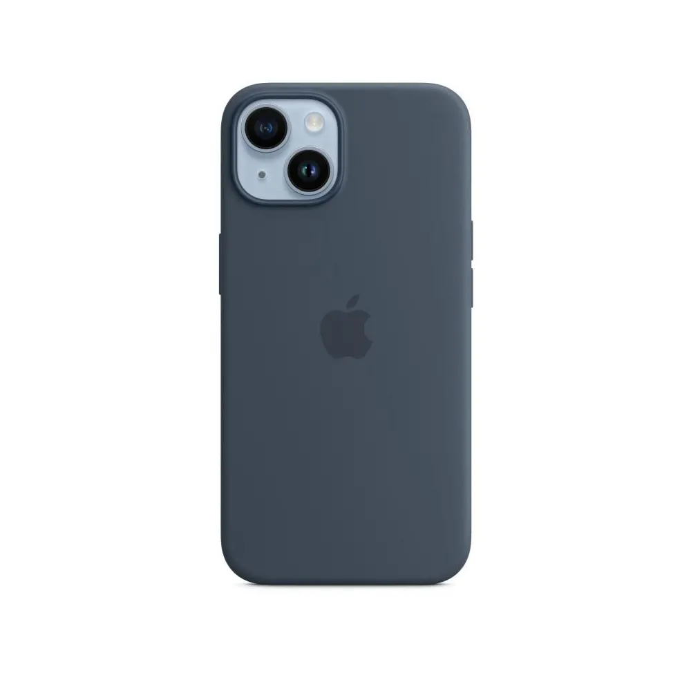 Iphone 14 silicone case with magsafe - storm blue