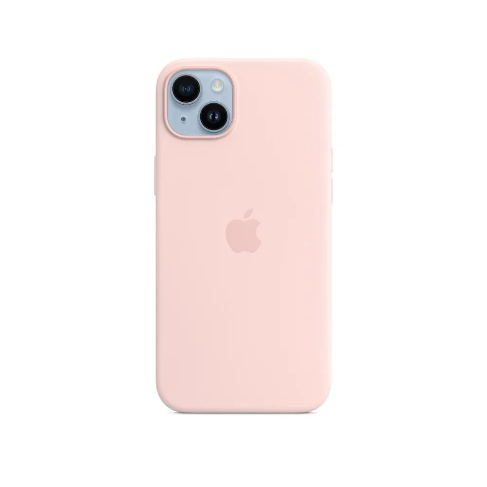 Iphone 14 plus silicone case with magsafe - chalk pink
