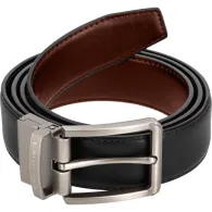 Curea piele naturala reversibila / negru-maro / 10