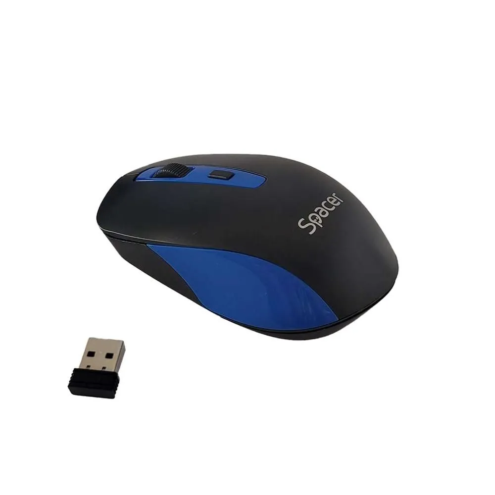 Mouse Spacer SPMO-WS01-BKBL, optic, USB Wireless, 1600dpi, Black-Blue
