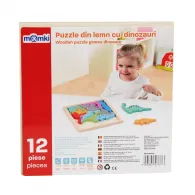Puzzle din lemn cu dinozauri 12 piese