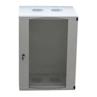 Cabinet 19 logilink  15u fixare pe perete flatpack (dezasamblat)  light grey 725 (h) x 540 (w) x 450 (d) mm usa sticla cu blocar