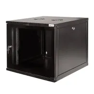 Cabinet 19 logilink   6u fixare pe perete flatpack (dezasamblat)  black 323 (h) x 540 (w) x 550 (d) mm usa sticla cu blocare ote