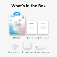 Casca vention wireless tip butoni utilizare smartphone bluetooth 5.3 microfon pe casca usb type-c acumulator charging case 30