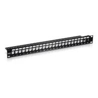 Patch panel ecranat 24 porturi blank keystone 1u -