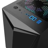 Case dk-3(atx) black front panel:metal mesh cover left side panel:tempered