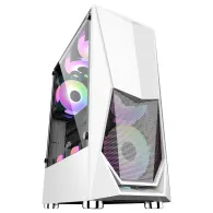 Case dk-3(atx) white front panel:metal mesh cover left side panel:tempered