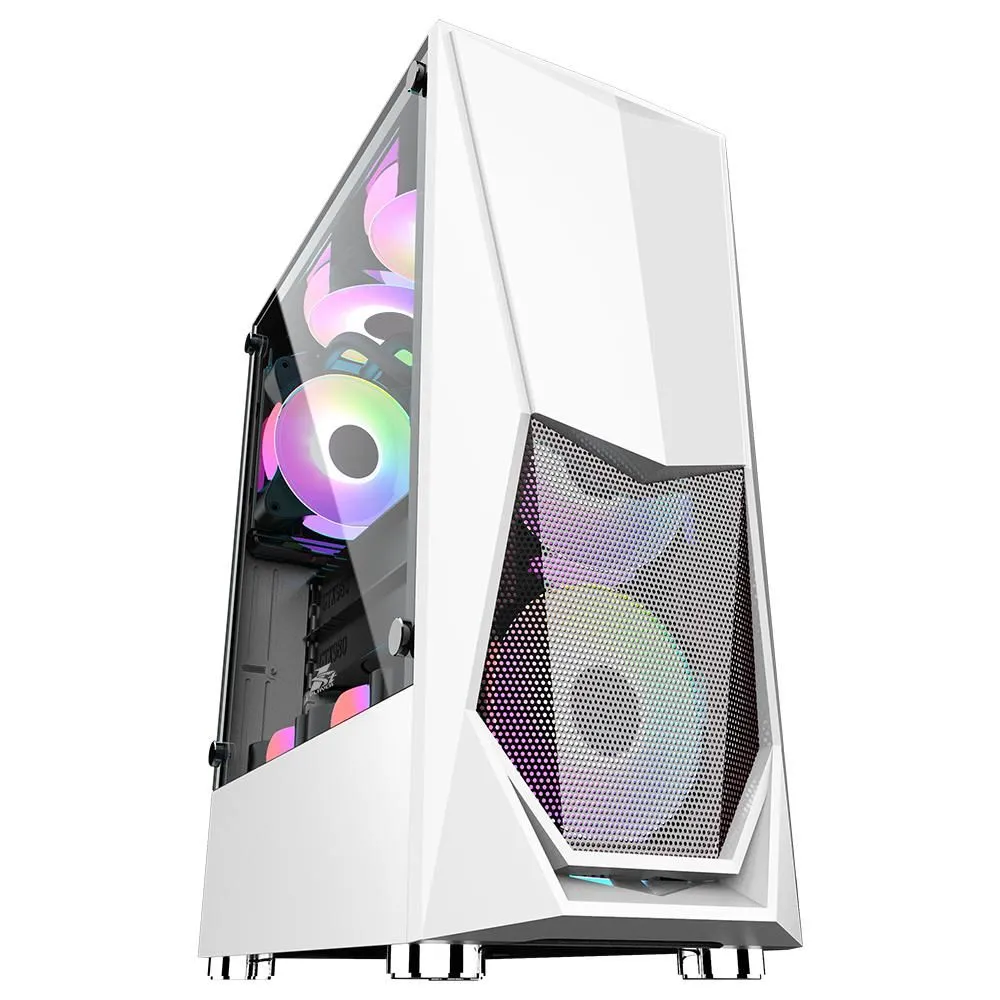 Case dk-3(atx) white front panel:metal mesh cover left side panel:tempered