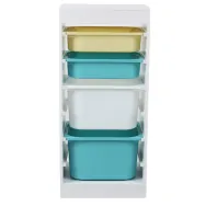 Raft depozitare cu 4 cosuri colorate