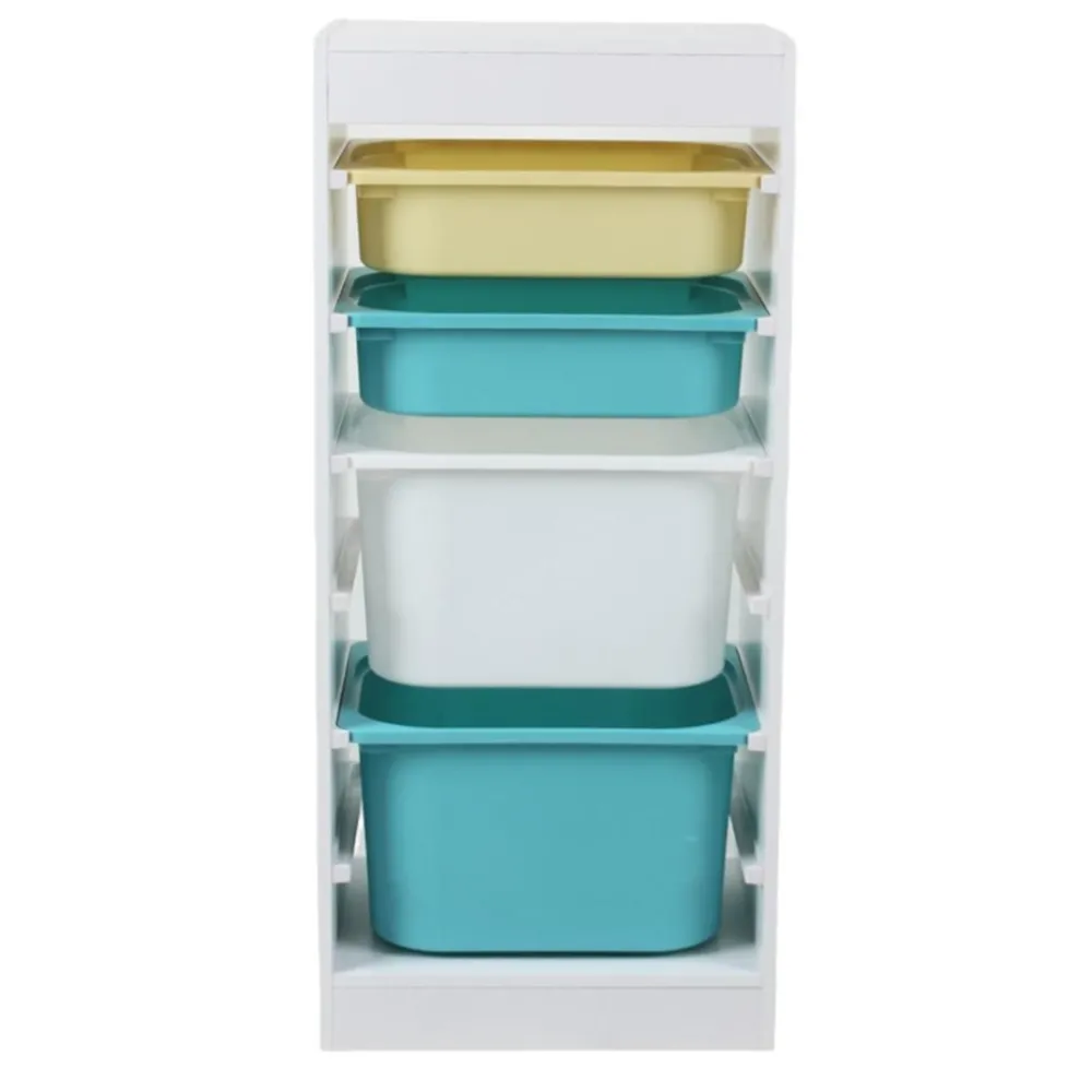 Raft depozitare cu 4 cosuri colorate