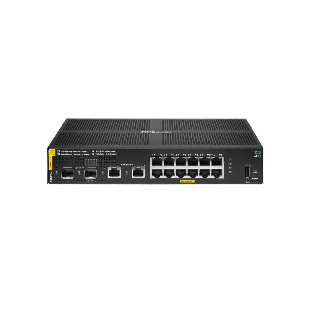 HPE Aruba Networking CX 6000 12G Class4 PoE 2G/2SFP 139W Switch