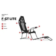 Next level racing f-gt lite portable racing cockpit grey edition nlr-s015gr