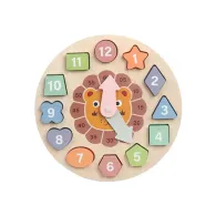 Ceas educativ din lemn cu forme geometrice