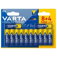 12 baterii alcaline lr06 longlife power varta