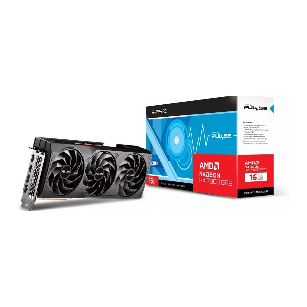 Placa video sapphire pulse amd radeon rx 7900 gre gaming