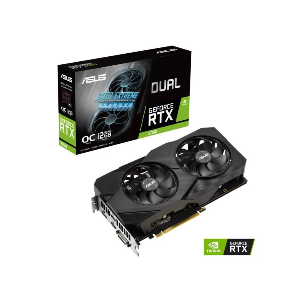 Placa video Asus nVidia Dual GeForce RTX 2060 EVO OC 12GB 192 bit Asus - 1