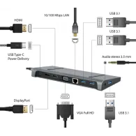 Gembird a-cm-combo9-02 usb type c 9in1 multi port adapter usb