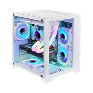 Carcasa 1stplayer mv5 cube tower argb alb tempered glass sloturi