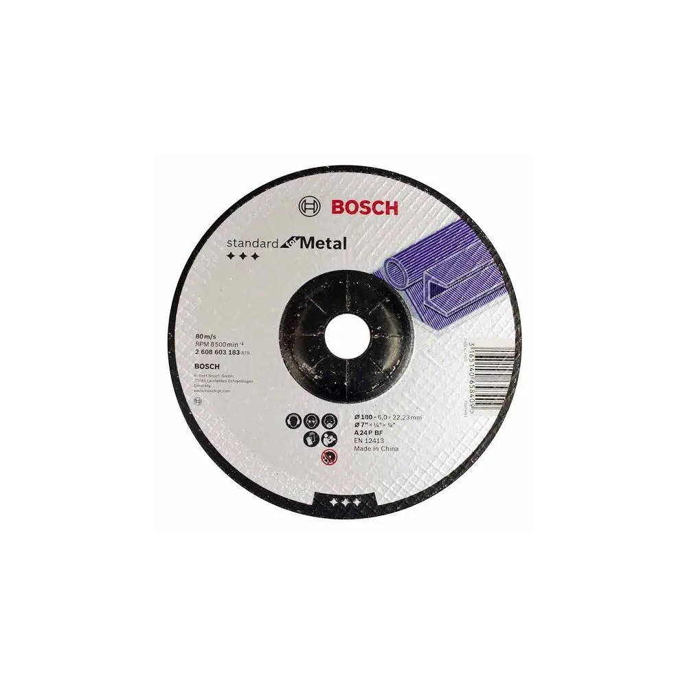Bosch Disc degrosare Standard Metal 180mm, 6mm