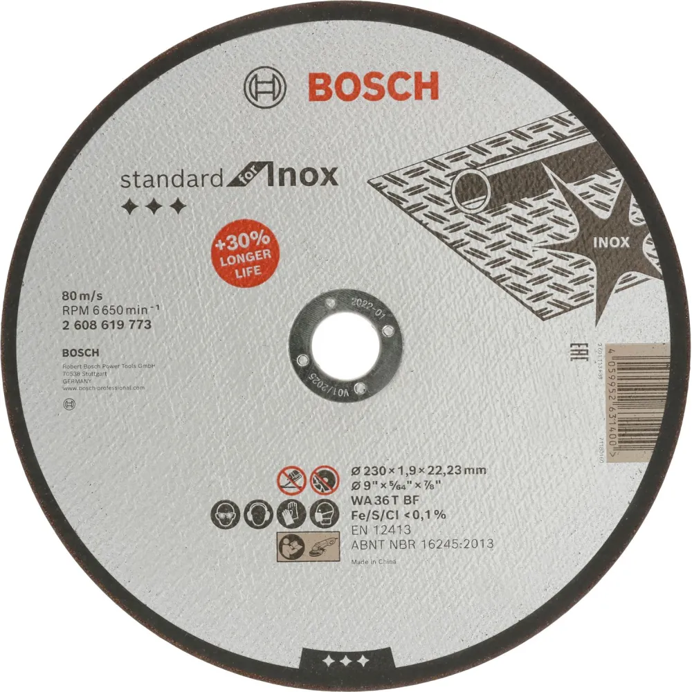 Bosch Disc Taiere Standard Inox 230mm,1.9mm