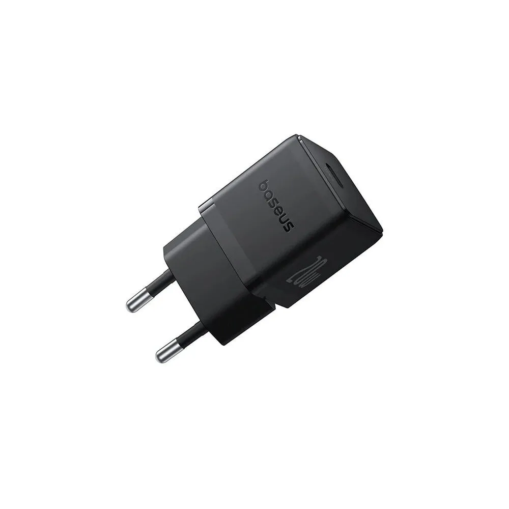 INCARCATOR retea Baseus Palm, Quick Charge 20W, 1 x USB Type-C 5V/3.0A, include cablu USB Type-C la USB Type-C 1m, negru "P10111
