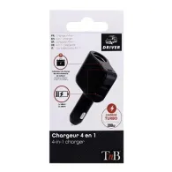 TNB 4 in 1 cigarette lighter charger - black "ACGPUSBC"