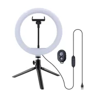 Lampa circulara Well 10", trepied masa, telecomanda